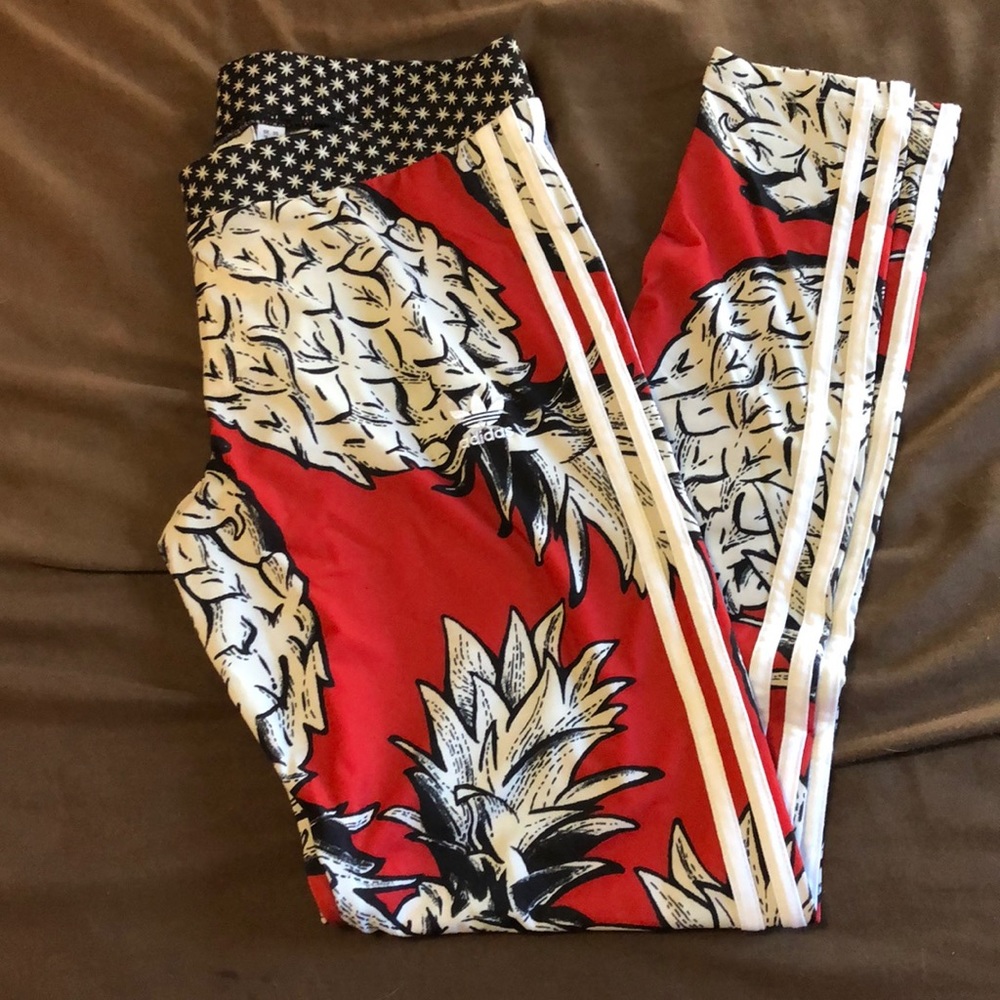 RARE Adidas‼️1 LEFT‼️ farm red pineapple leggings - Picture 5 of 8